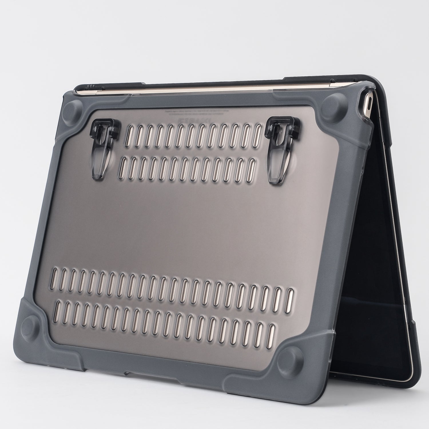 Drop-proof Supporting Stand Design Hard PC Laptop Case Well-protected Notebook Cover for MacBook Retina 12inch A1534 / A1931 - Grey Drop-proof Supporting Stand Design Hard PC Laptop Case Well-protected Notebook Cover for MacBook Retina 12inch A1534 / A1931 - Grey